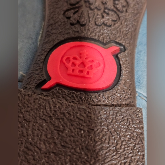 BORN Teal Blue Tooled Leather with Floral Design Flats Size 7 - Picture 8 of 11